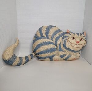 Vintage Alice In Wonderland Striped Large Cheshire Cat Toy Works 1986 Signed